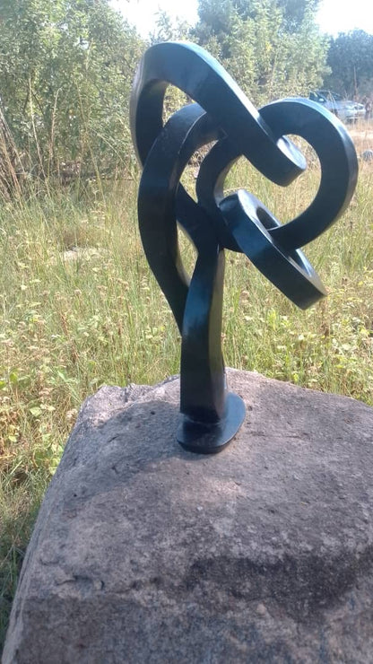 Bond of Love - Stone Sculpture Made of Springstone by Lawrence Tirivangani | Zimbabwe