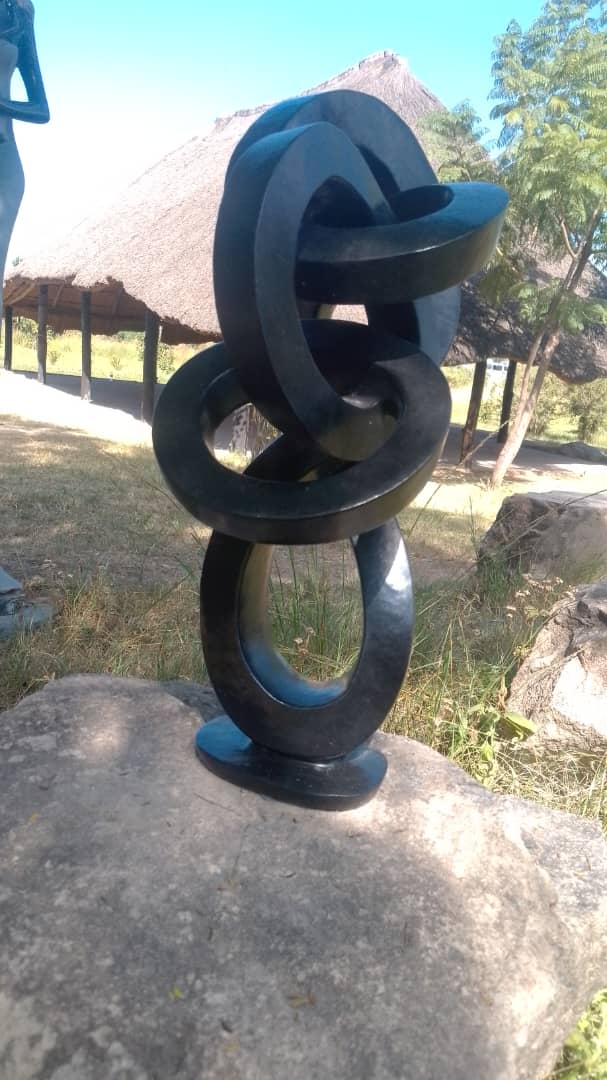 Bond of Love - Stone Sculpture Made of Springstone by Lawrence Tirivangani | Zimbabwe