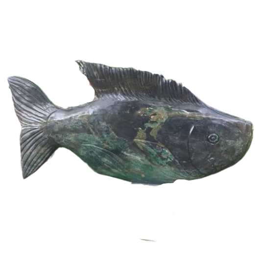 Carp Fish - Stone Sculpture Made of Cobalt Stone by Paul Masvikeni | Zimbabwe