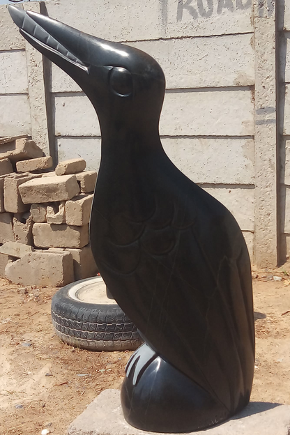 Early Bird - Stone Sculpture Made of Springstone by Patrick Fredy | Zimbabwe