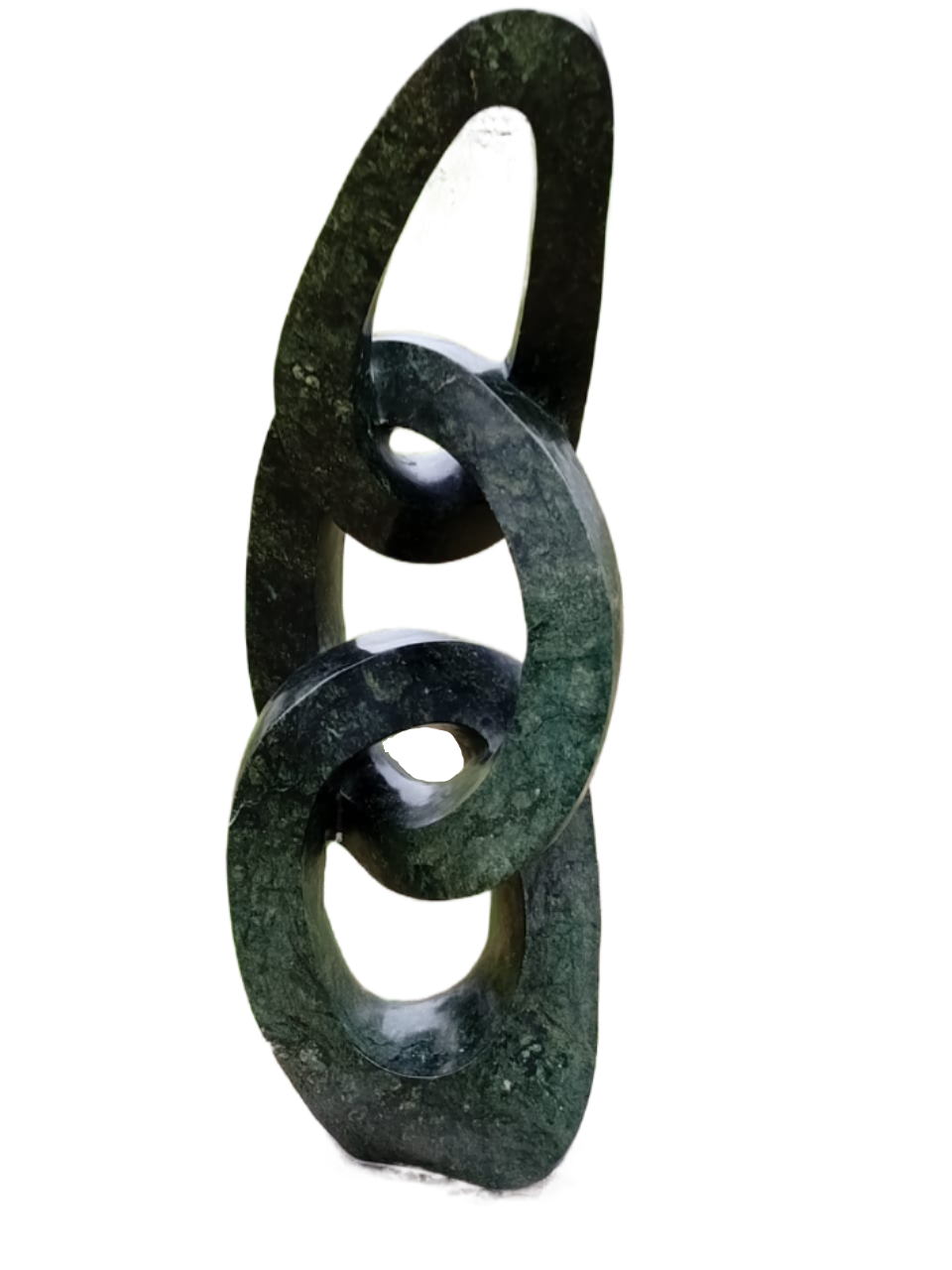 Chain of Life - Stone Sculpture Made of Green Opal Stone by Pheoleen Gandari | Zimbabwe