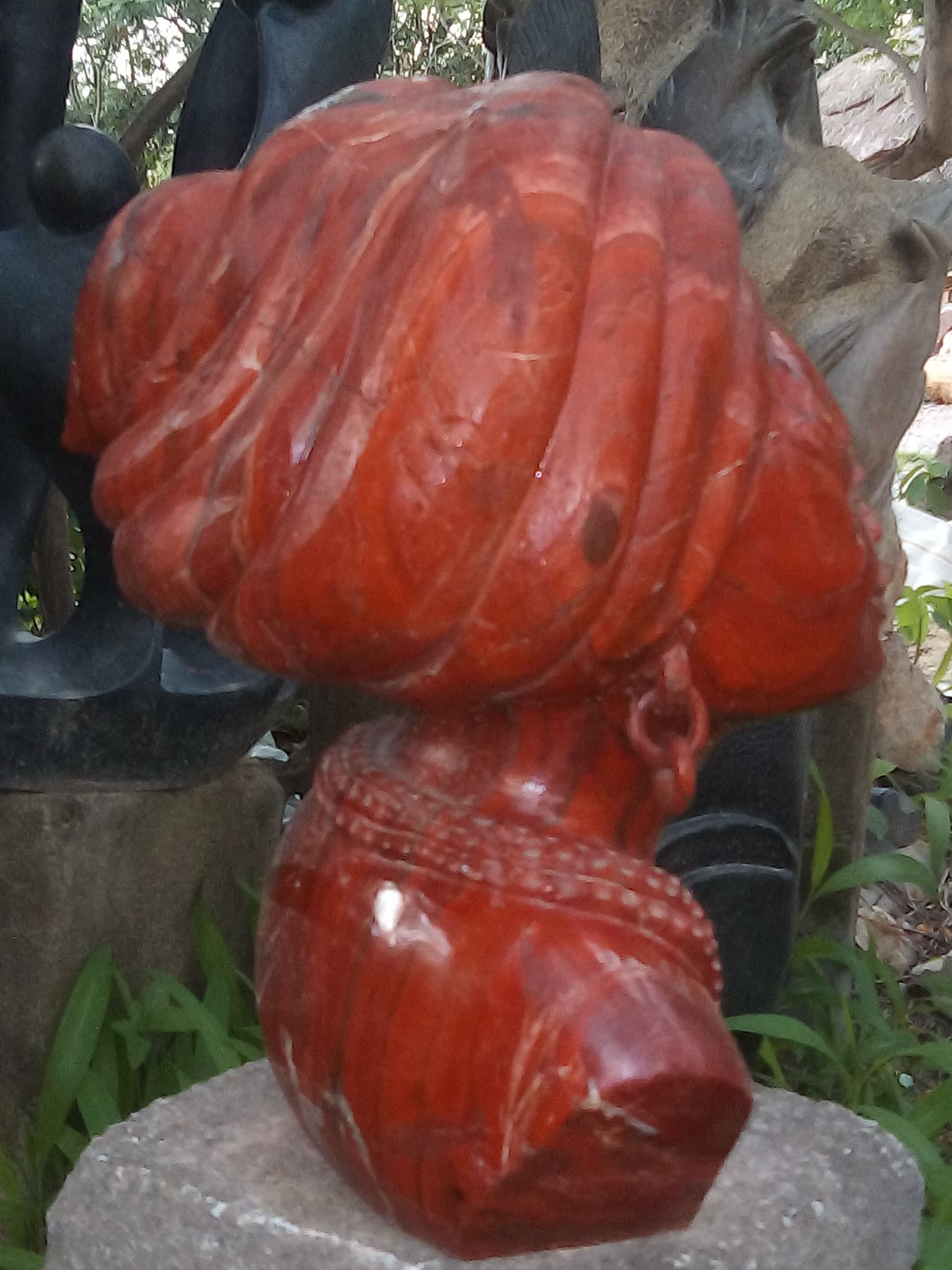 Mother of the Bride - Stone Sculpture Made of Red Jasper by Christopher Tigere | Zimbabwe