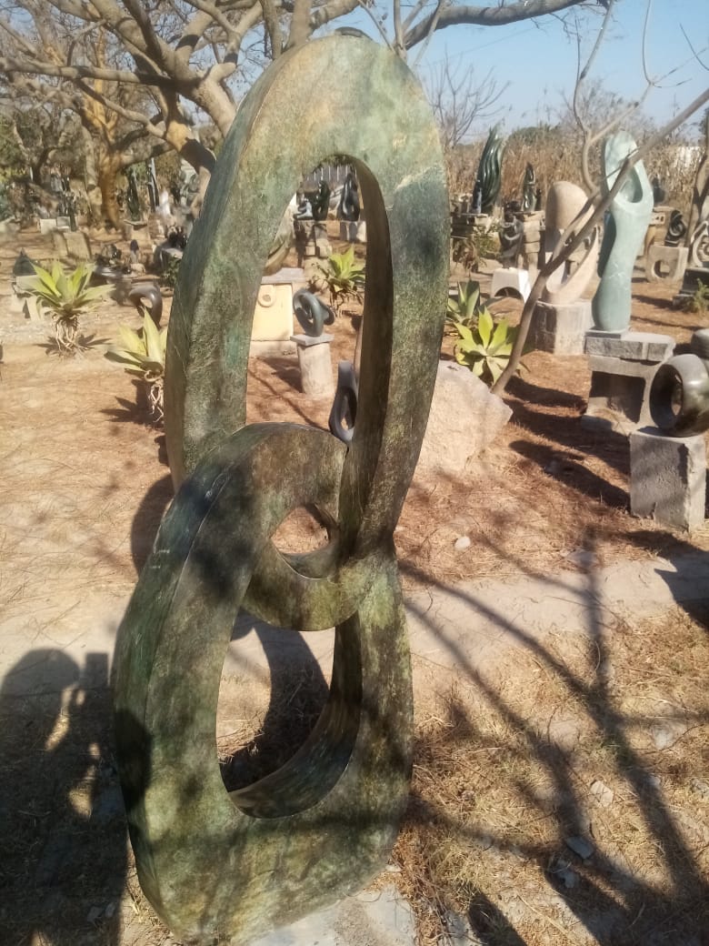 Connected - Stone Sculpture Made of Cobalt Stone by Pheoleen Gandari | Zimbabwe