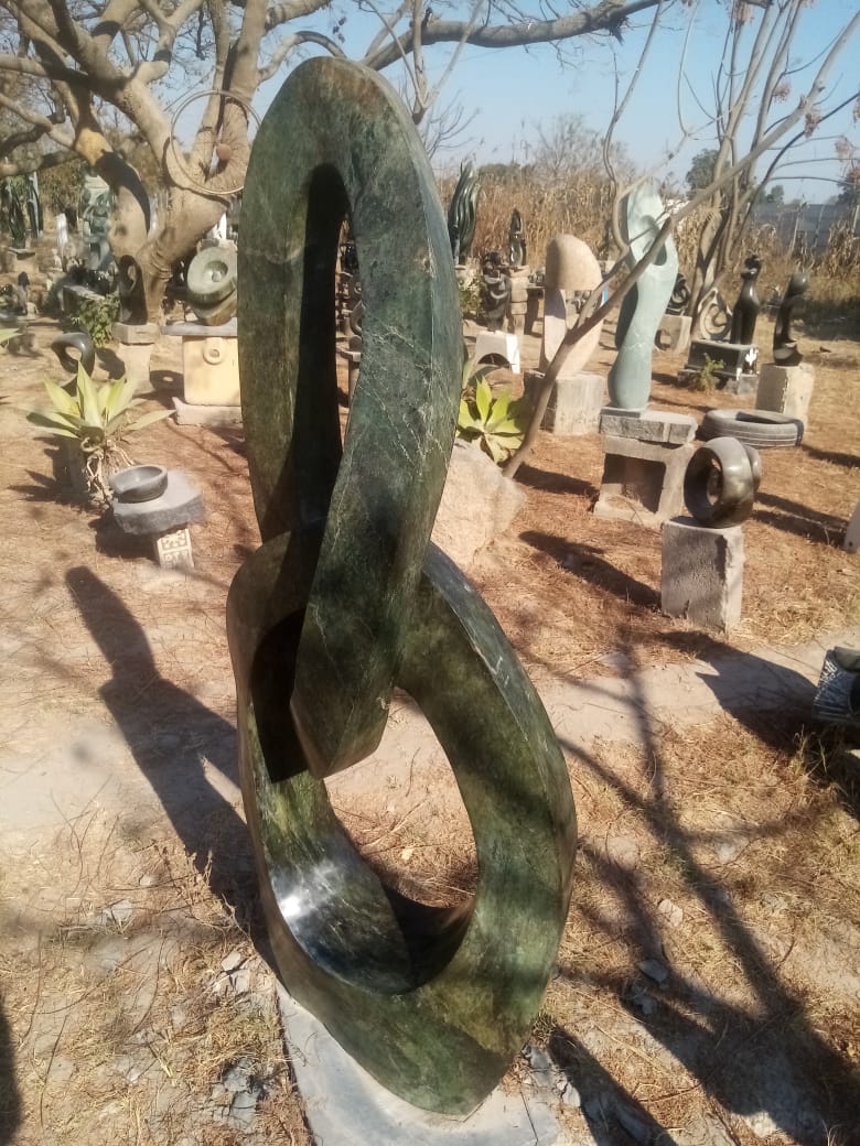 Connected - Stone Sculpture Made of Cobalt Stone by Pheoleen Gandari | Zimbabwe