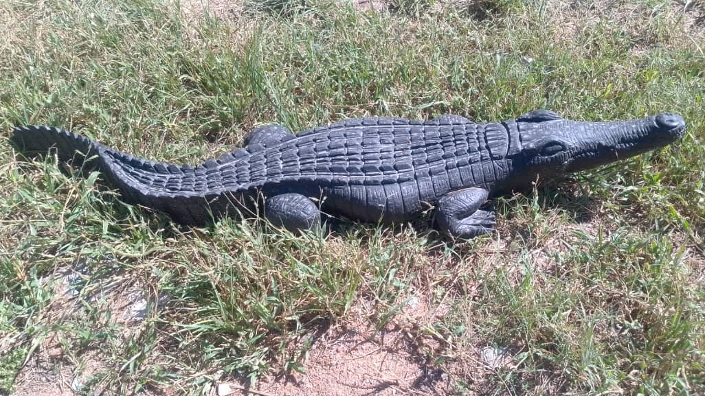 Crocodile on the Prowl - Stone Sculpture Made of Springstone by Gerald Runyanga | Zimbabwe