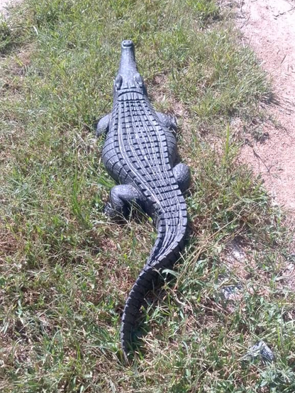 Crocodile on the Prowl - Stone Sculpture Made of Springstone by Gerald Runyanga | Zimbabwe