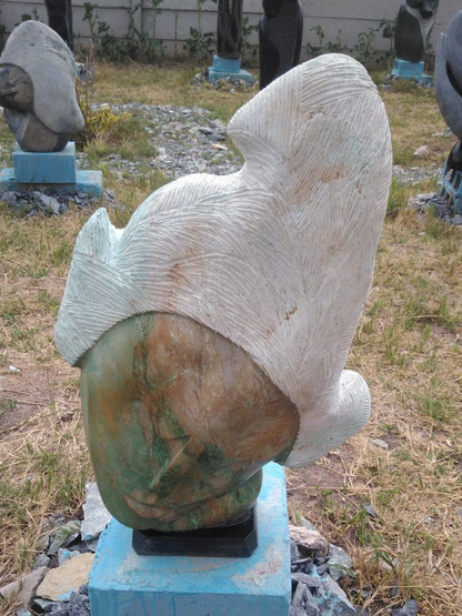 Crowning Glory - Stone Sculpture Made of Verdite Stone by Richard Mupumha | Zimbabwe