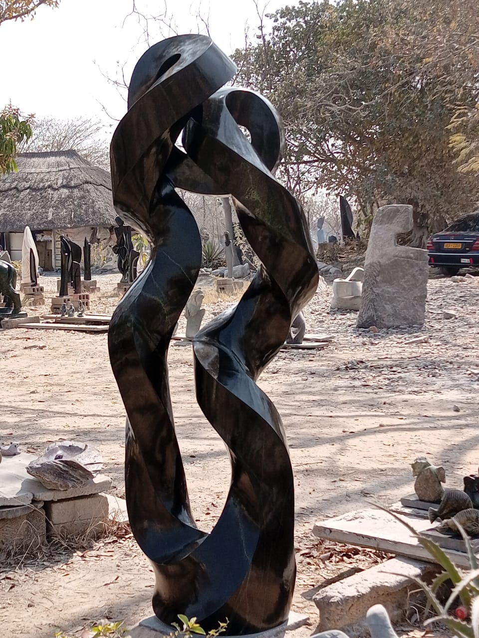 Dance With Me - Stone Sculpture Made of Springstone by Peter Gwisa | Zimbabwe