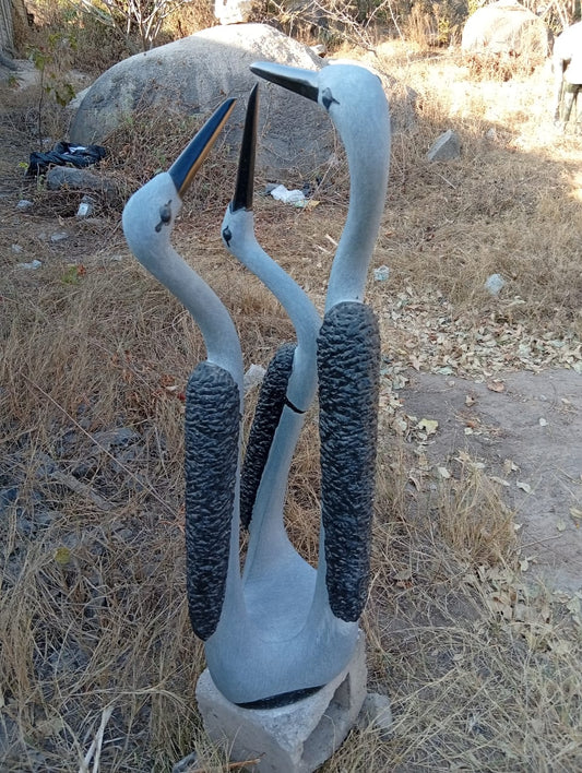 Dialogue - Stone Sculpture Made of Springstone by Stephen Chikeya | Zimbabwe
