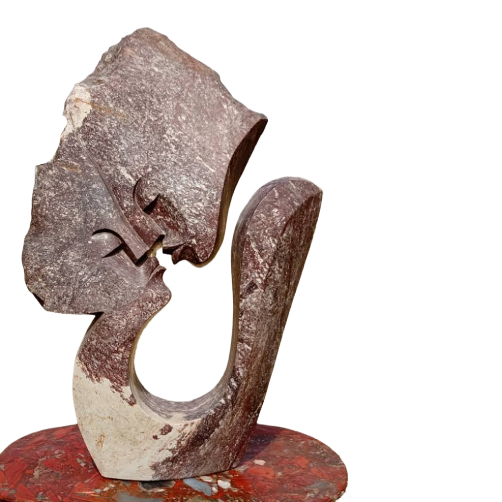 Dreamy Lovers - Stone Sculpture Made of Cobalt Stone by Paddington Tapfumanei| Zimbabwe