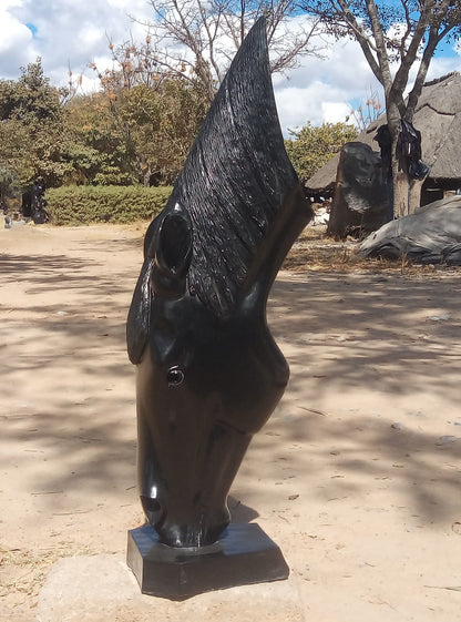 Equine Grace - Stone Sculpture Made of Springstone by Taurai Maisiri | Zimbabwe