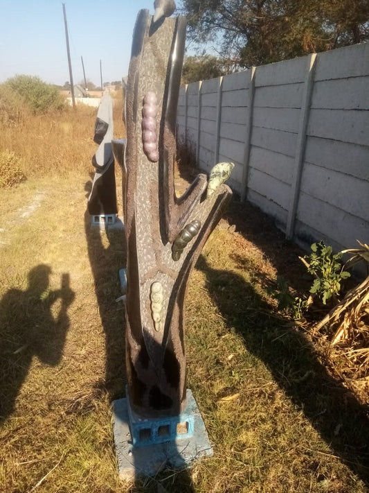 Eco System - Stone Sculpture Made of 6 Types of Stones by Richard Mupumha Snr | Zimbabwe