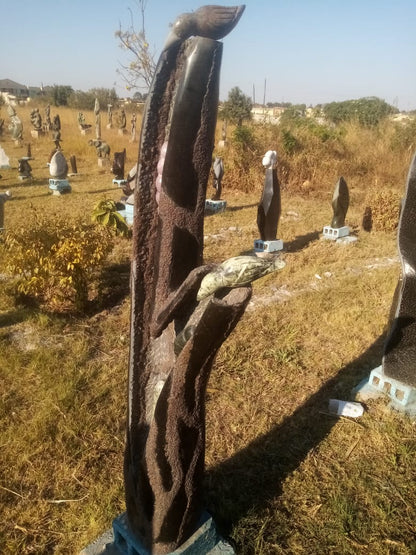 Eco System - Stone Sculpture Made of 6 Types of Stones by Richard Mupumha Snr | Zimbabwe
