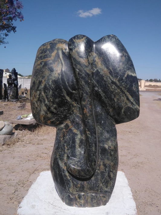 Elephant - Stone Sculpture Made of Serpentine Stone by Pelagia Nkiwane | Zimbabwe