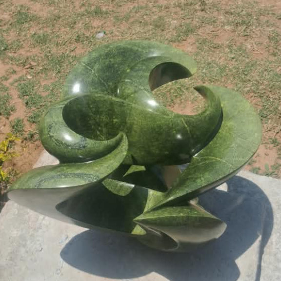 Elephant Flower- Abstract Stone Sculpture Made of Avocado Stone by James Phiri | Zimbabwe
