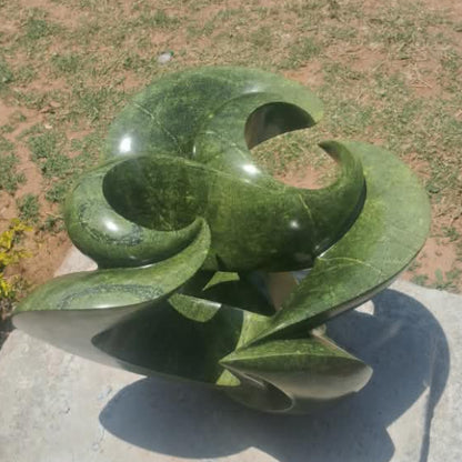 Elephant Flower- Abstract Stone Sculpture Made of Avocado Stone by James Phiri | Zimbabwe