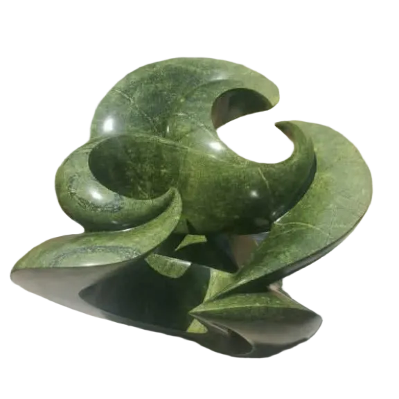 Elephant Flower- Abstract Stone Sculpture Made of Avocado Stone by James Phiri | Zimbabwe
