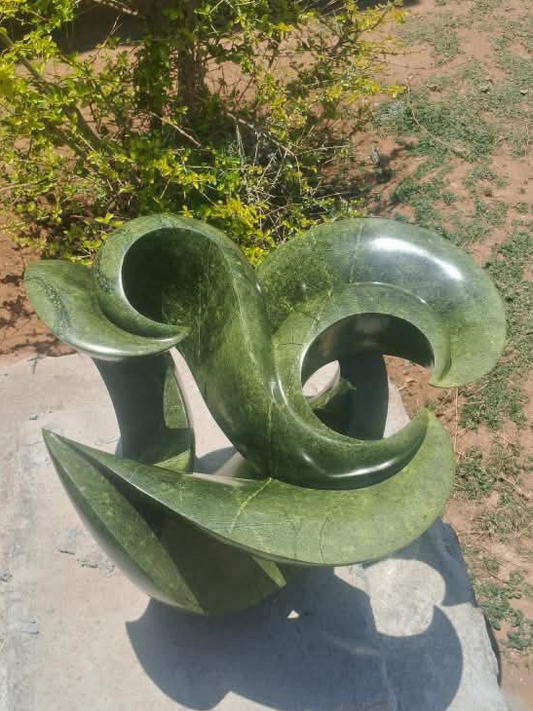 Elephant Flower- Abstract Stone Sculpture Made of Avocado Stone by James Phiri | Zimbabwe