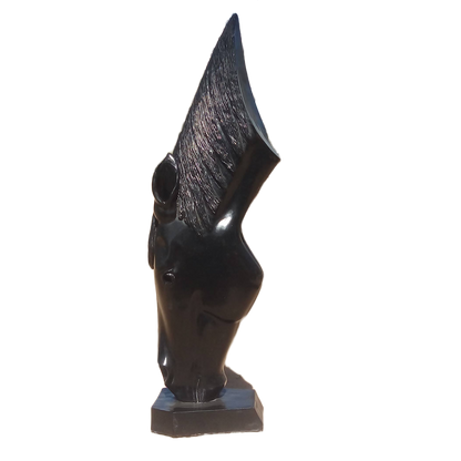 Equine Grace - Stone Sculpture Made of Springstone by Taurai Maisiri | Zimbabwe