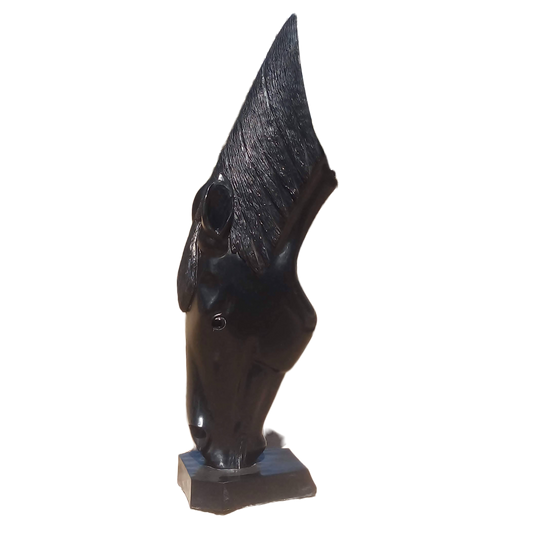 Equine Grace - Stone Sculpture Made of Springstone by Taurai Maisiri | Zimbabwe