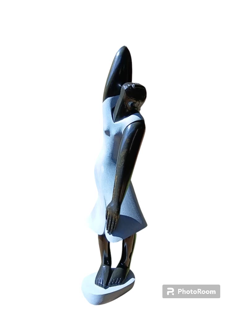 Exotic Dancer - Stone Sculpture Made of Springstone by Tawanda Mashaya | Zimbabwe