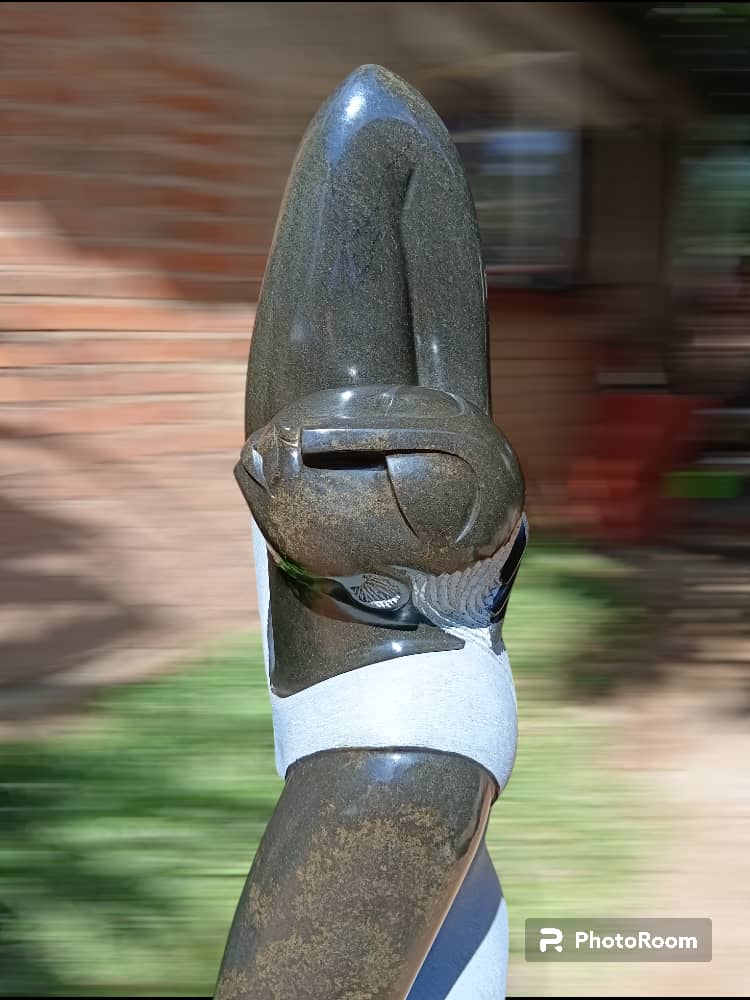 Exotic Dancer - Stone Sculpture Made of Springstone by Tawanda Mashaya | Zimbabwe