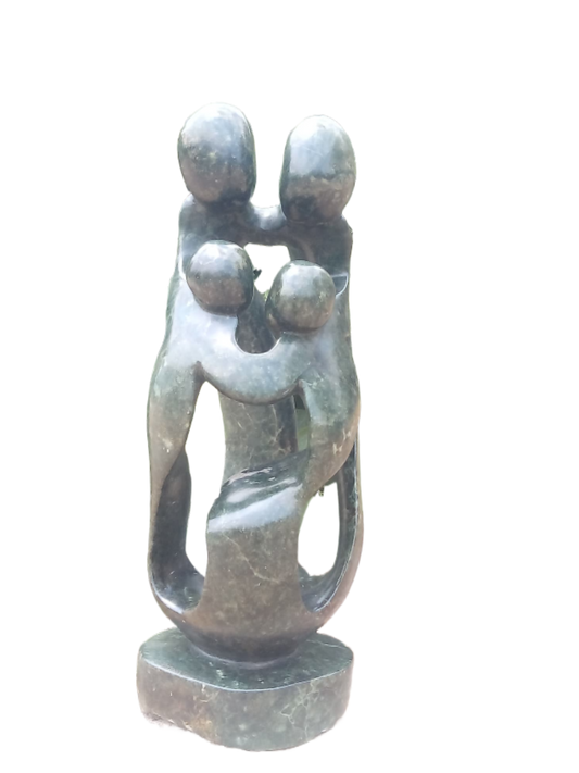 Family Joy - Stone Sculpture Made of Opal Stone by Nhota Rienda | Zimbabwe