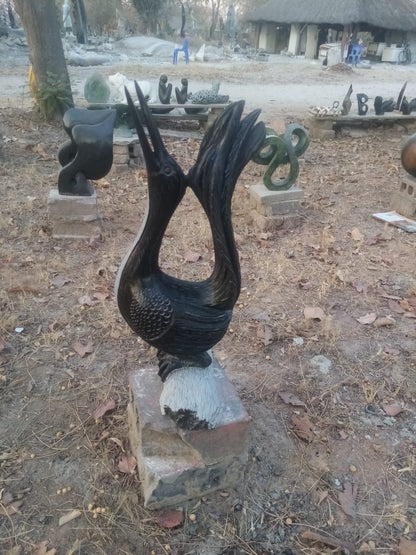 Feelind Blessed - Stone Sculpture Made of Springstone by Richard Mupumha Jnr | Zimbabwe