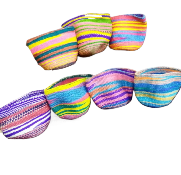 Rainbow Basket Bags - Fine Woven Using 100% Natural Sisal Fiber & Leather| Kenya