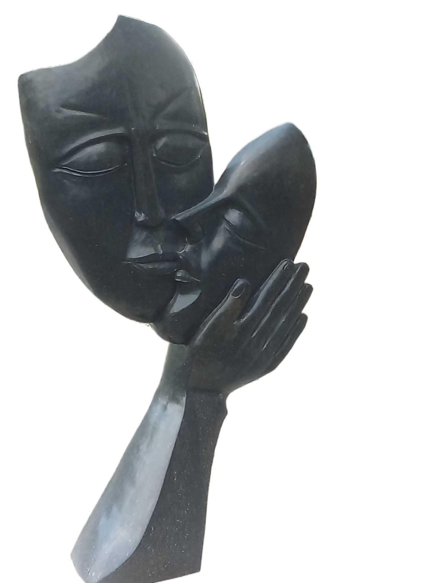 First Kiss - Stone Sculpture Made of Springstone by Farai Tandi | Zimbabwe