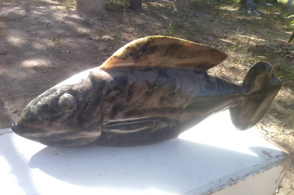 Fish 2 - Stone Sculpture Made of Fruit Serpentine by Edmore Chijumani | Zimbabwe