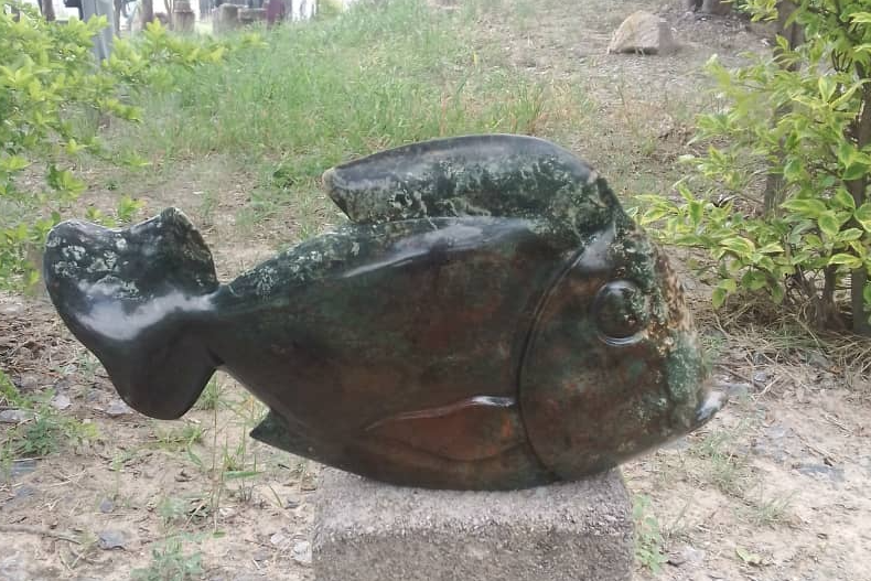 Scars of the Deep - Stone Sculpture Made of Fruit Serpentine by Edmore Chijumani | Zimbabwe