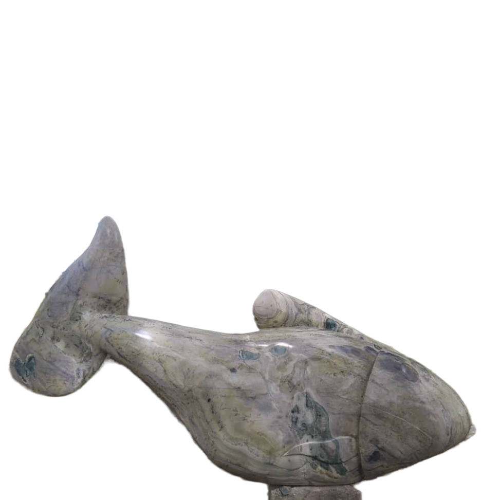 Fish A - Stone Sculpture Made of Butterjade by Edmore Chijumani | Zimbabwe