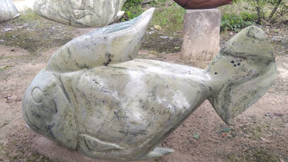 Fish D - Stone Sculpture Made of Butterjade by Edmore Chijumani | Zimbabwe