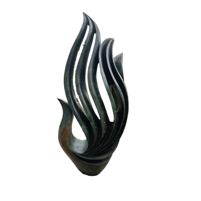 Flames of Love - Stone Sculpture Made of Green Opal by Owen Mlungisi | Zimbabwe