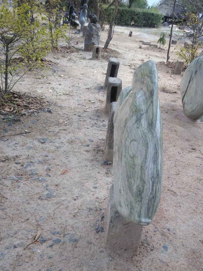 Floating Away - Stone Sculpture Made of Butter Jade by Edmore Chijumani | Zimbabwe