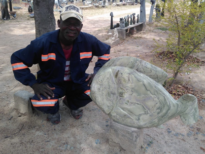 Floating Away - Stone Sculpture Made of Butter Jade by Edmore Chijumani | Zimbabwe