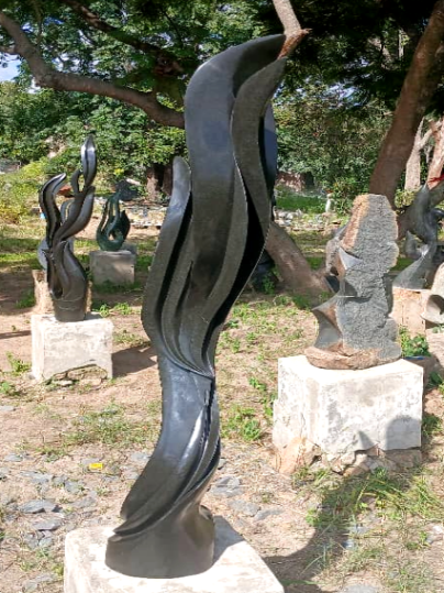 Flying Birds Abstract - Stone Sculpture Made of Springstone by Owen Mlungisi | Zimbabwe