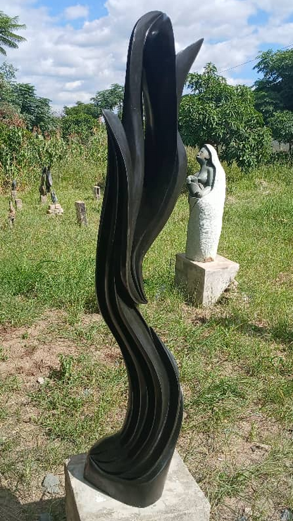 Flying Birds Abstract - Stone Sculpture Made of Springstone by Owen Mlungisi | Zimbabwe