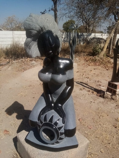 The Fountain - Stone Sculpture Made of Springstion by Jetro Zinyeka | Zimbabwe