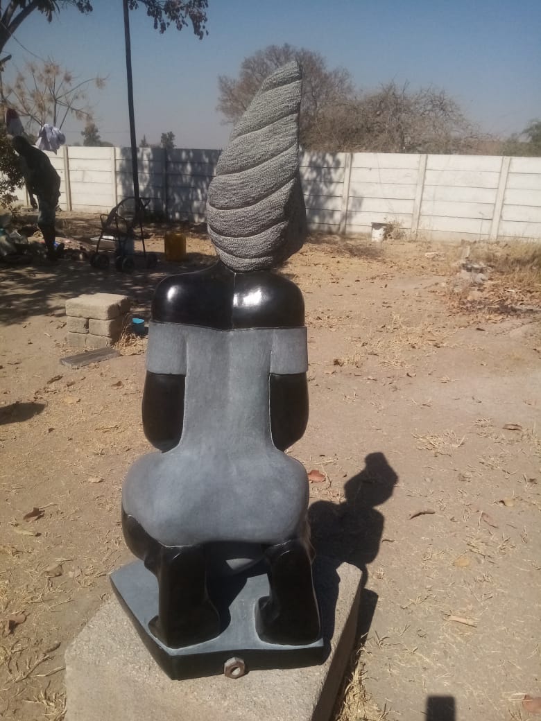 The Fountain - Stone Sculpture Made of Springstion by Jetro Zinyeka | Zimbabwe