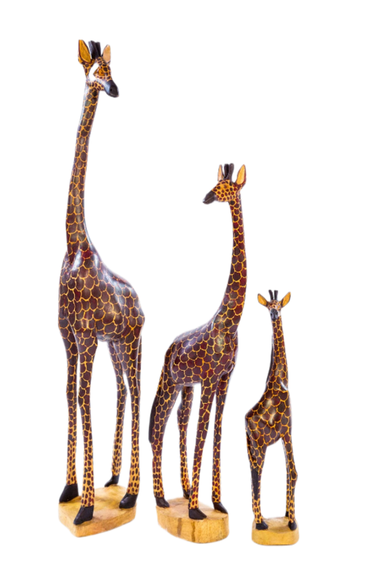 Standing Giraffe. - Carved from Wood by Fred Anchao | Kenya