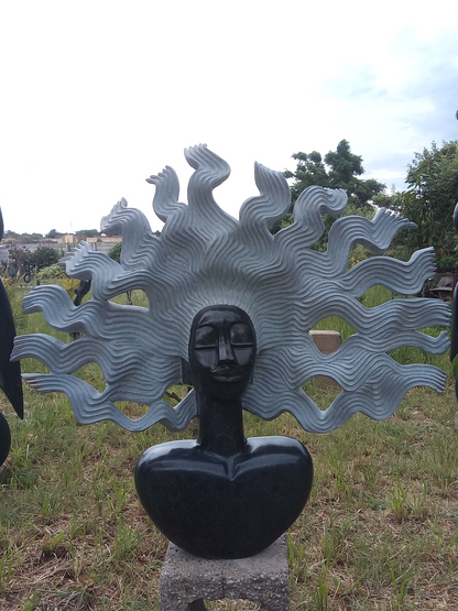 Blown Away - Stone Sculpture Made of Springstone by Godfrey Matangira | Zimbabwe