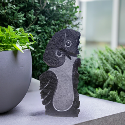 Happy Owl - Stone Sculptures Made of Springstone by Dereck Fombe | Zimbabwe