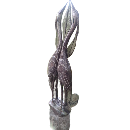 Heart to Heart - Stone Sculpture Made of Cobalt Stone by Shepherd Deve | Zimbabwe