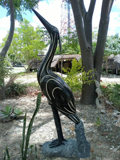 Heron - Stone Sculpture Made of Springstone by Shepherd Deve | Zimbabwe