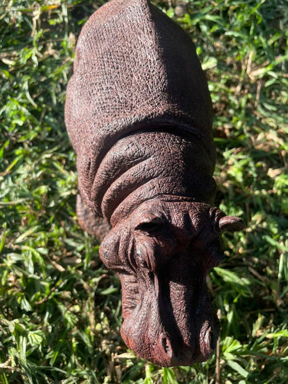 Happy Hippo - Wooden Sculpture Made of Ironwood by Ntokozo Patson Sibanda | Zimbabwe