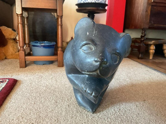 Cat - Stone Sculpture Made of Serpentine Stone by Godfrey Kututwa| Zimbabwe