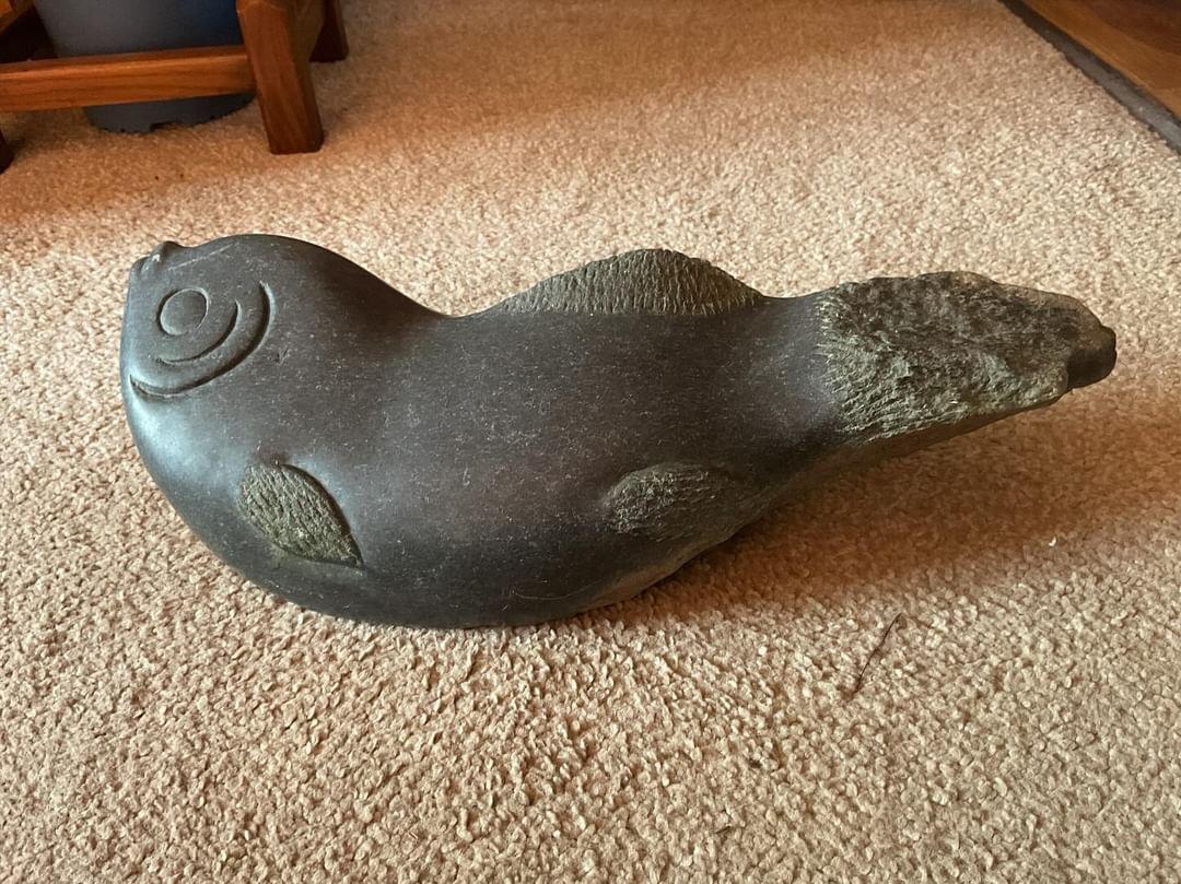 Fish - Stone Sculpture Made of Serpentine Stone by Godfrey Kututwa | Zimbabwe