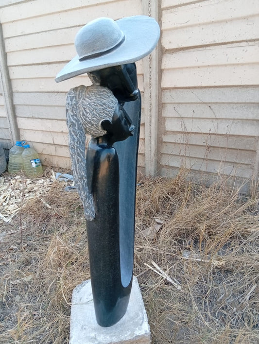 Just Married - Stone Sculpture Made of Springstone by Stephen Chikeya | Zimbabwe